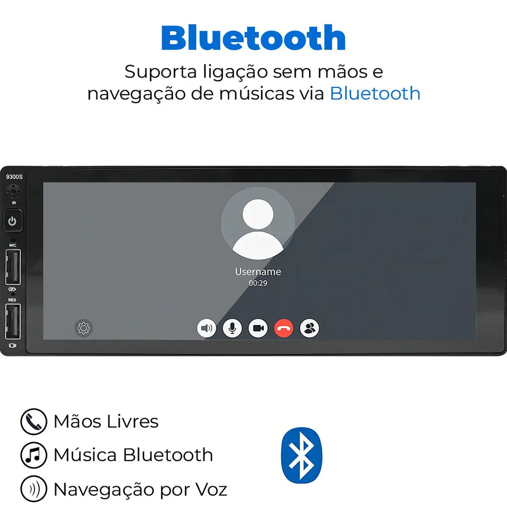 Central Multimídia Universal CarPlay Sem Fio Com Camera De Ré